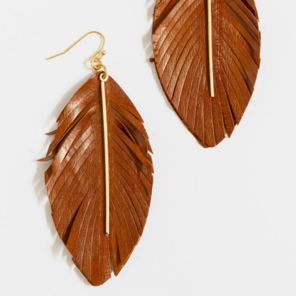 Leather + Metal Earrings